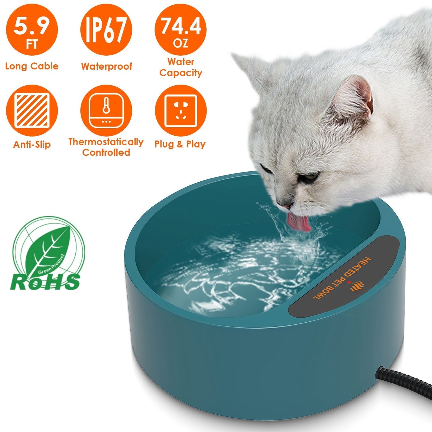 Bol d'eau chauffant GBruno pour chiens et chats