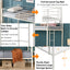 Twin metal bunk beds, metal structure bed frame with safety guardrails and 2 ladders, convertible bunk beds, white - Korvel