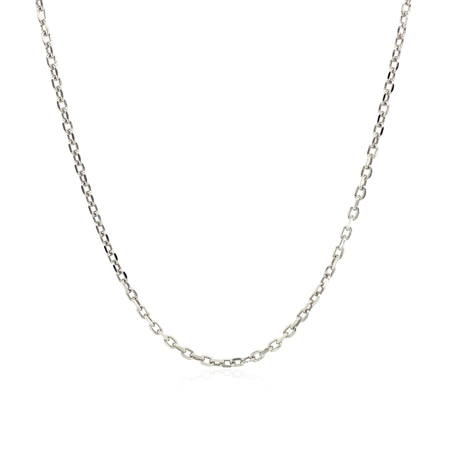 Sterling Silver Rhodium Plated Cable Chain - 1.5mm