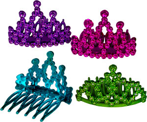 Tiara Minis - Assorted Colors, 1-1/2" - 24 Count