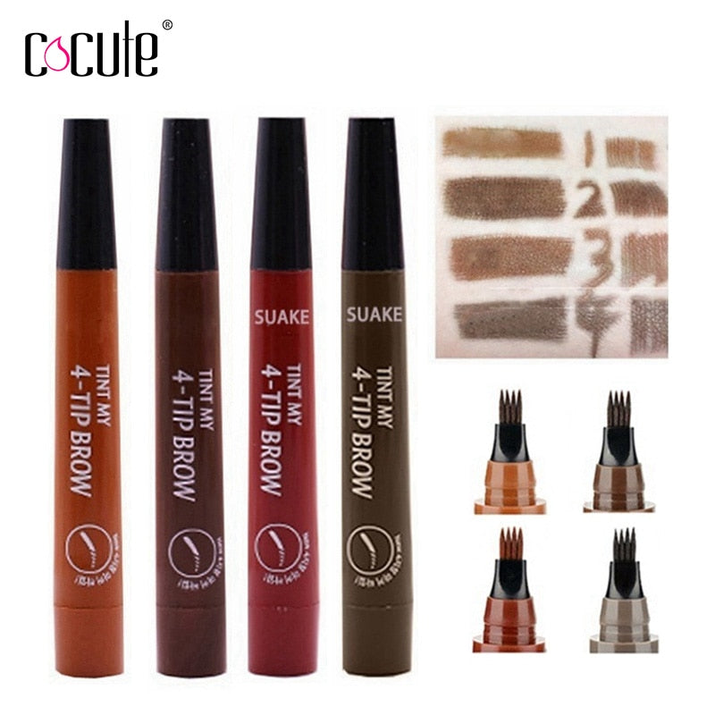 Eyebrow Tint 4 Tip Liquid Brow 5 Colors Pen Makeup Paint Eyebrow Liner Pen Cosmetics Waterproof Tool Microblade - Korvel