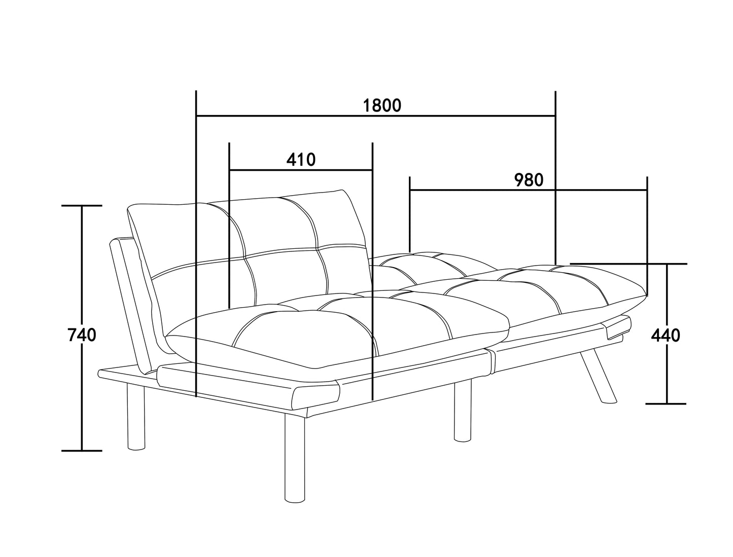 Sofá Cama Moderno Plegable Convertible Marrón