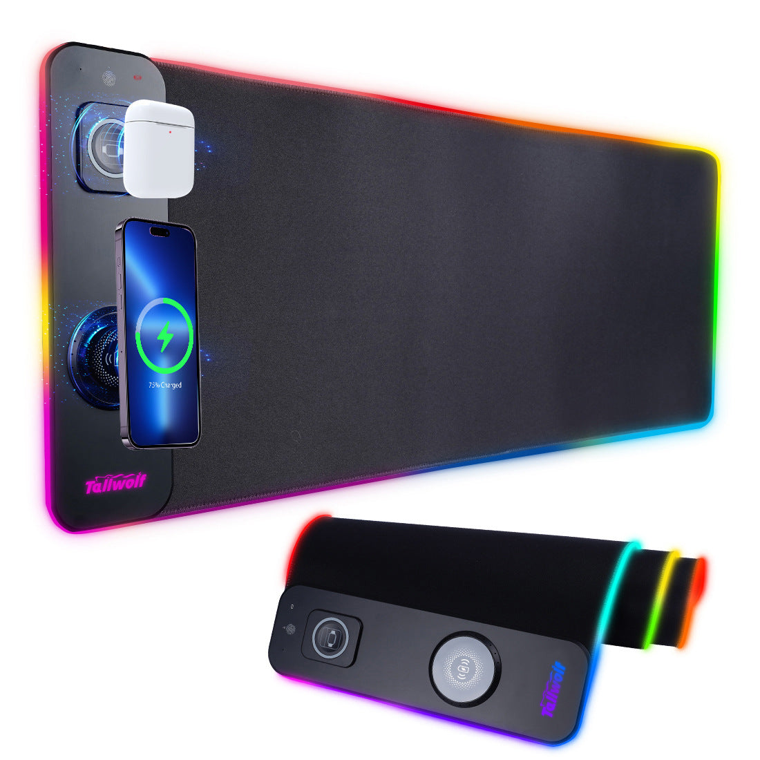 Tapis de souris sans fil magnétique 3-en-1