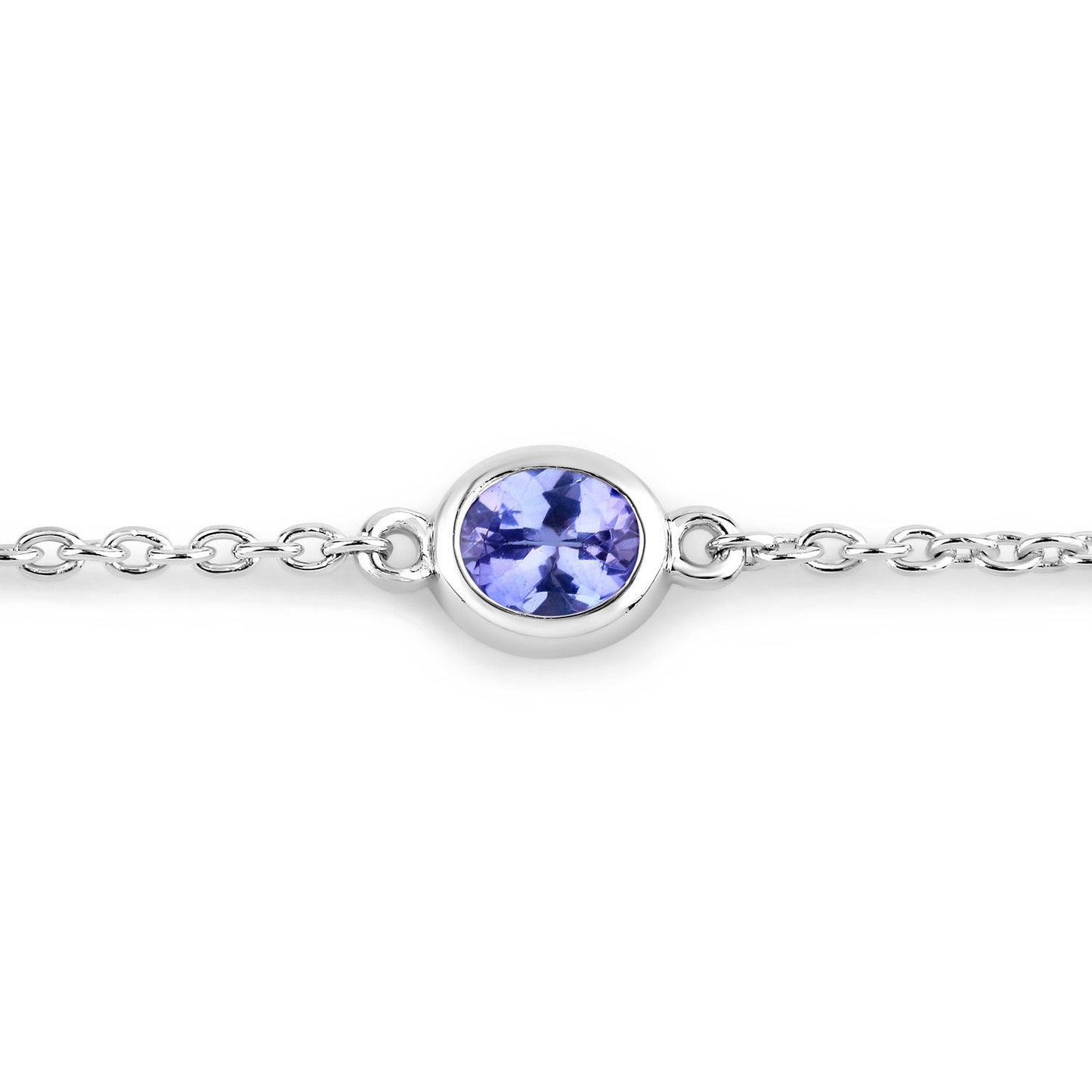 Bracelet en argent sterling de 1,65 carat en tanzanite véritable