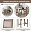TOPMAX 3-Piece Wood Counter Height Drop Leaf Dining Table Set with 2 Upholstered Dining Chairs for Small Place, Brown - Korvel