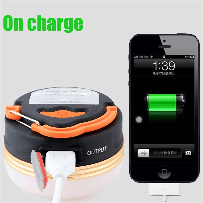 Mini Portable Camping Lights 3W LED Waterproof Tents Lamp Night Hanging lamp USB Rechargeable - Korvel