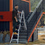 17ft Multi-Position Foldable Aluminum Ladder, A-Frame and Straight Ladder, ANSI 250lbs - Korvel