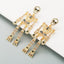 European and American style skull skeleton alloy inlaid rhinestone earrings female personality long exaggerated earrings earrings - Korvel