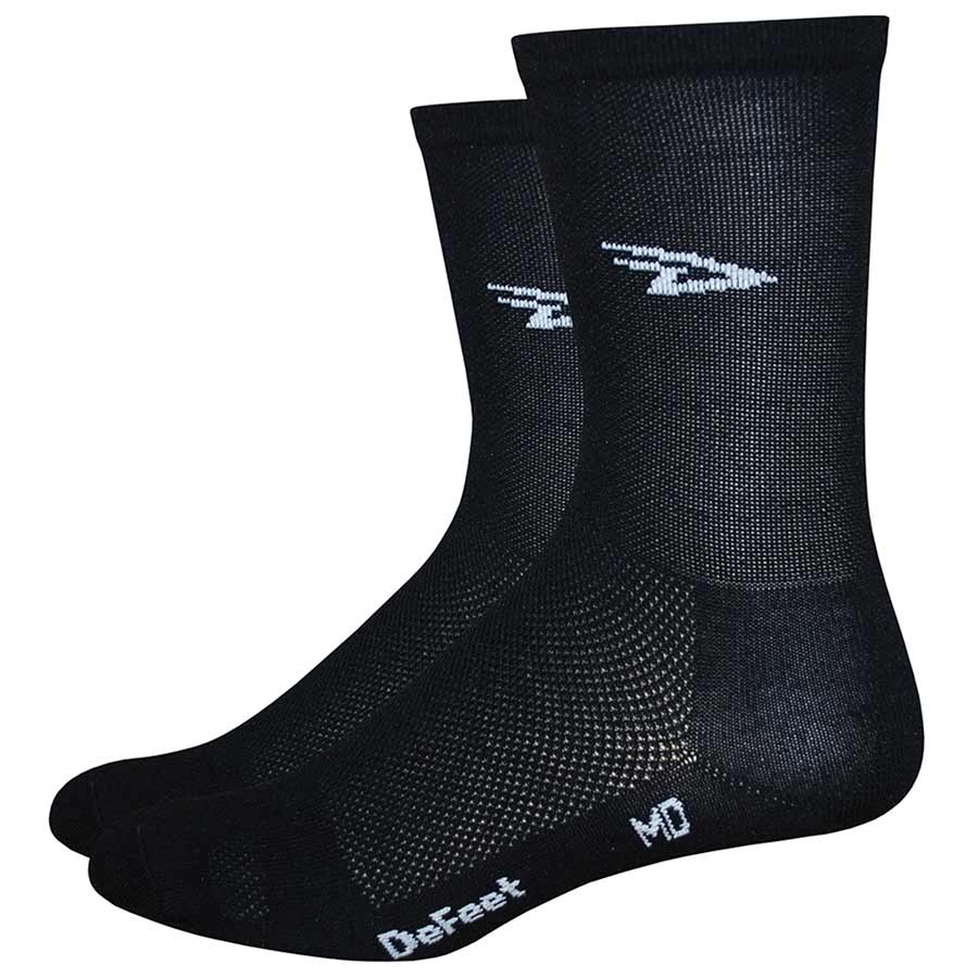 DeFeet Aireator Black D Logo Hitop MD 5" Cuff Socks