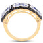 14K Yellow Gold Plated Tanzanite & Black Spinel Floral Ring