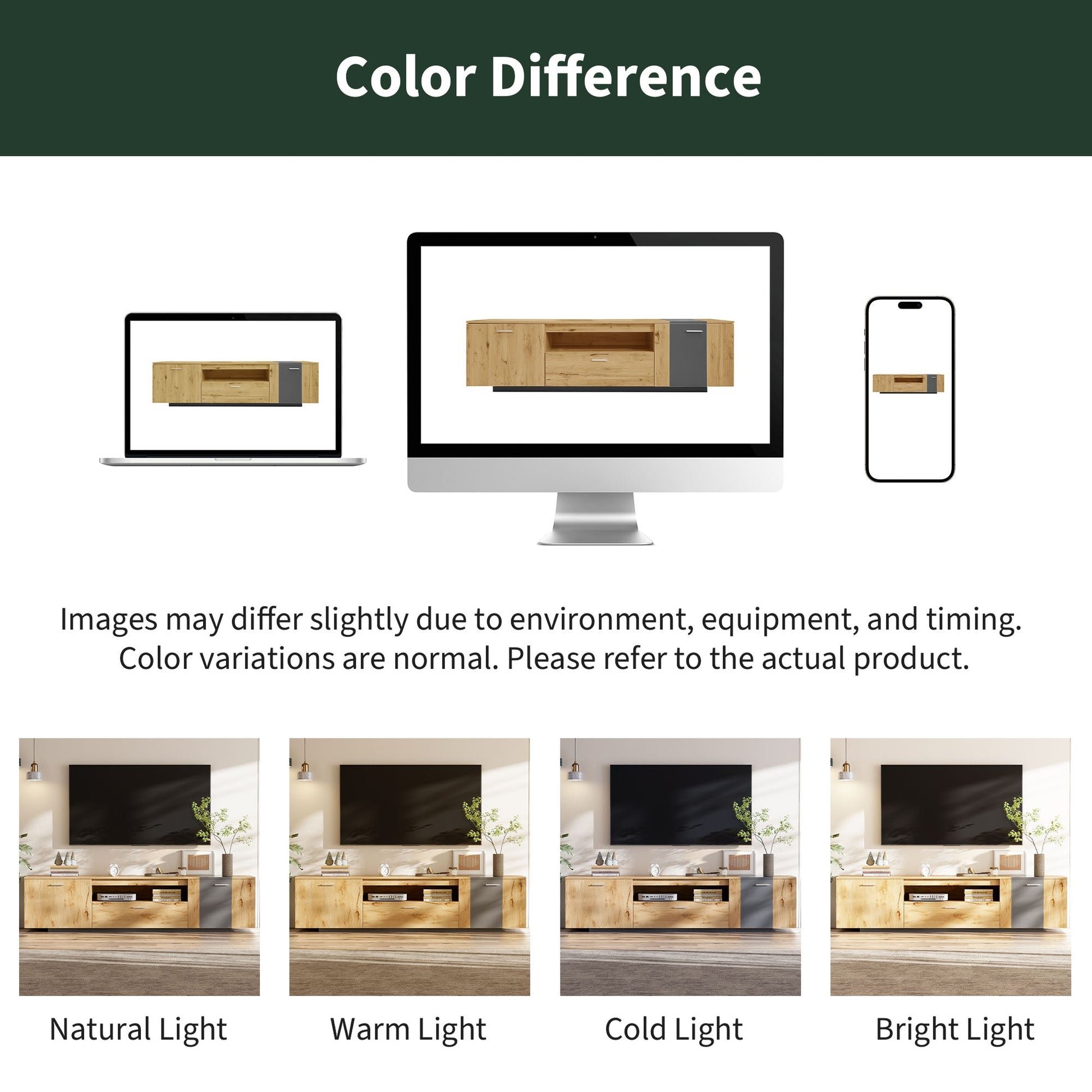 70 inch modern TV stand with 3 cabinets and drawers, entertainment center can accommodate TVs under 80 inches - Korvel