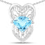 4.65 Carat Genuine Swiss Blue Topaz Pendant in Sterling Silver