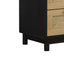 Elegante gabinete de almacenamiento de 3 cajones con cajones tejidos de cuerda