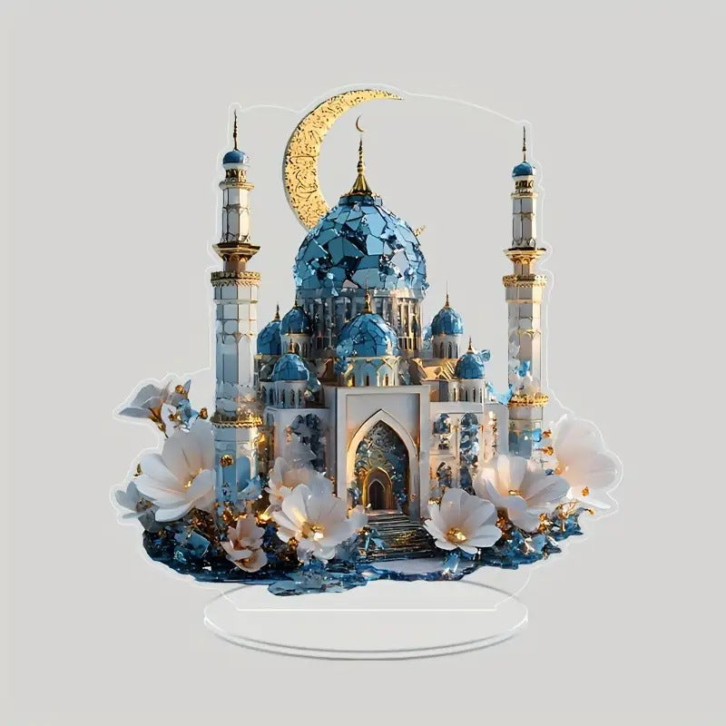 2025 Ramadan 2D Acrylic Moon - Castle Ornament. Eid Al - fitr Decoration, Muslim Home & Party Gift. - Korvel