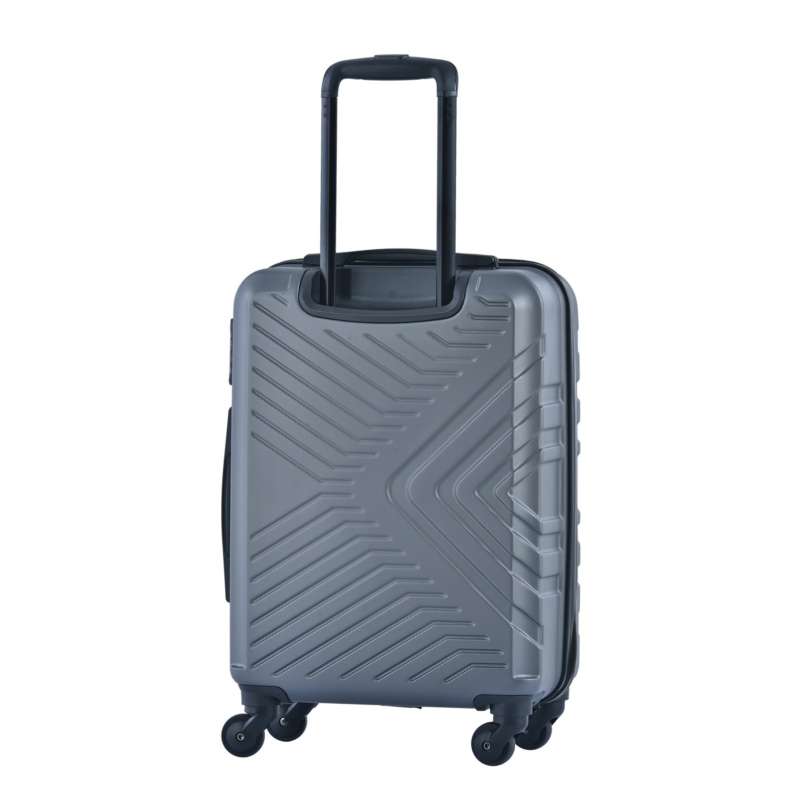 3 Piece Luggage Sets ABS Lightweight Suitcase with Two Hooks, Spinner Wheels, TSA Lock, (20/24/28) Gray - Korvel