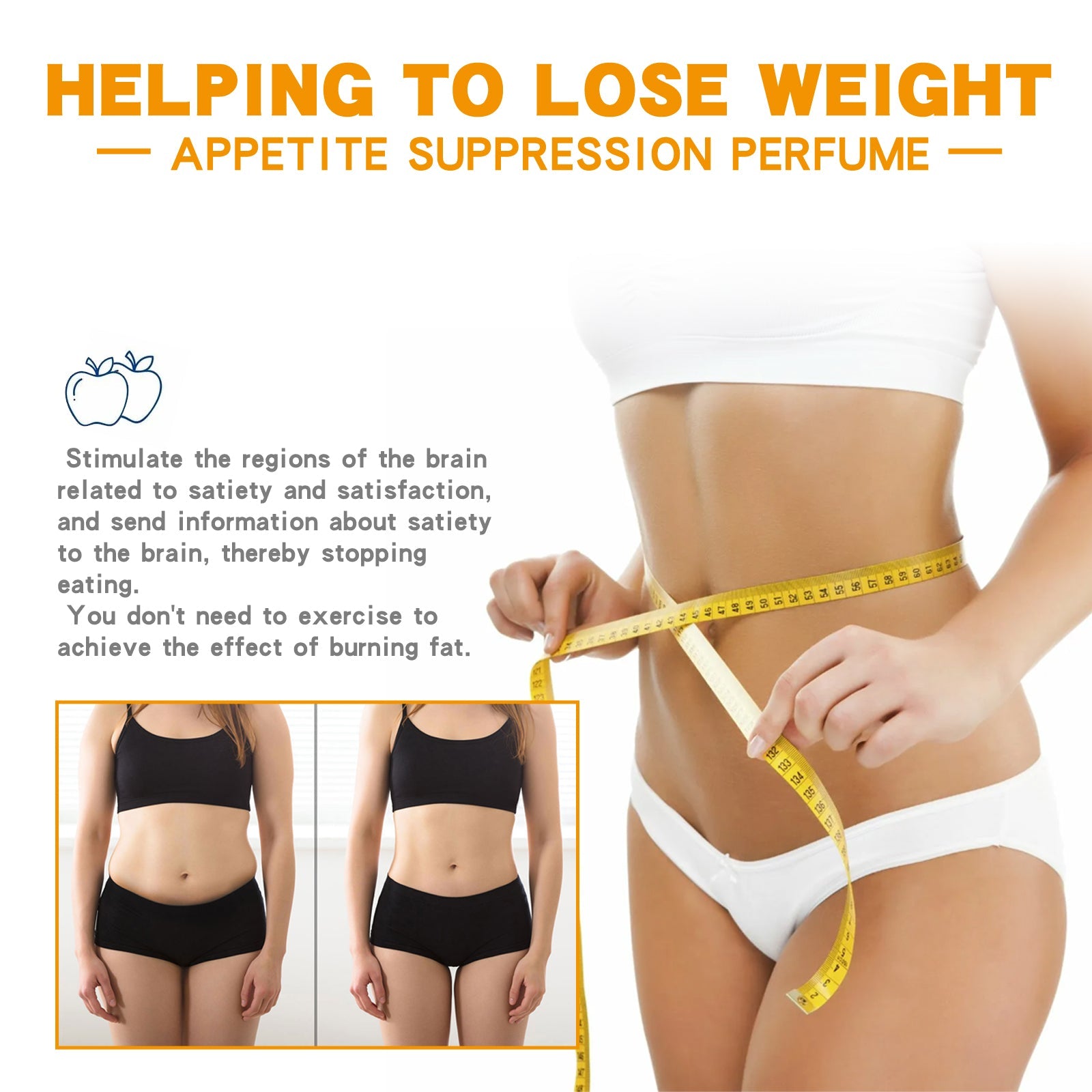 North moon Appetite Suppression Perpume, Light Fragrance Natural Fragrance Body Firming Skin Belly Bye Meat Slimming Spray - Korvel