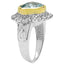 Bague en topaze bleue et topaze blanche plaquée deux tons de 5,01 carats