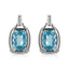 Pendientes Colgantes de Topacio Azul y Diamantes en Plata de Ley .925