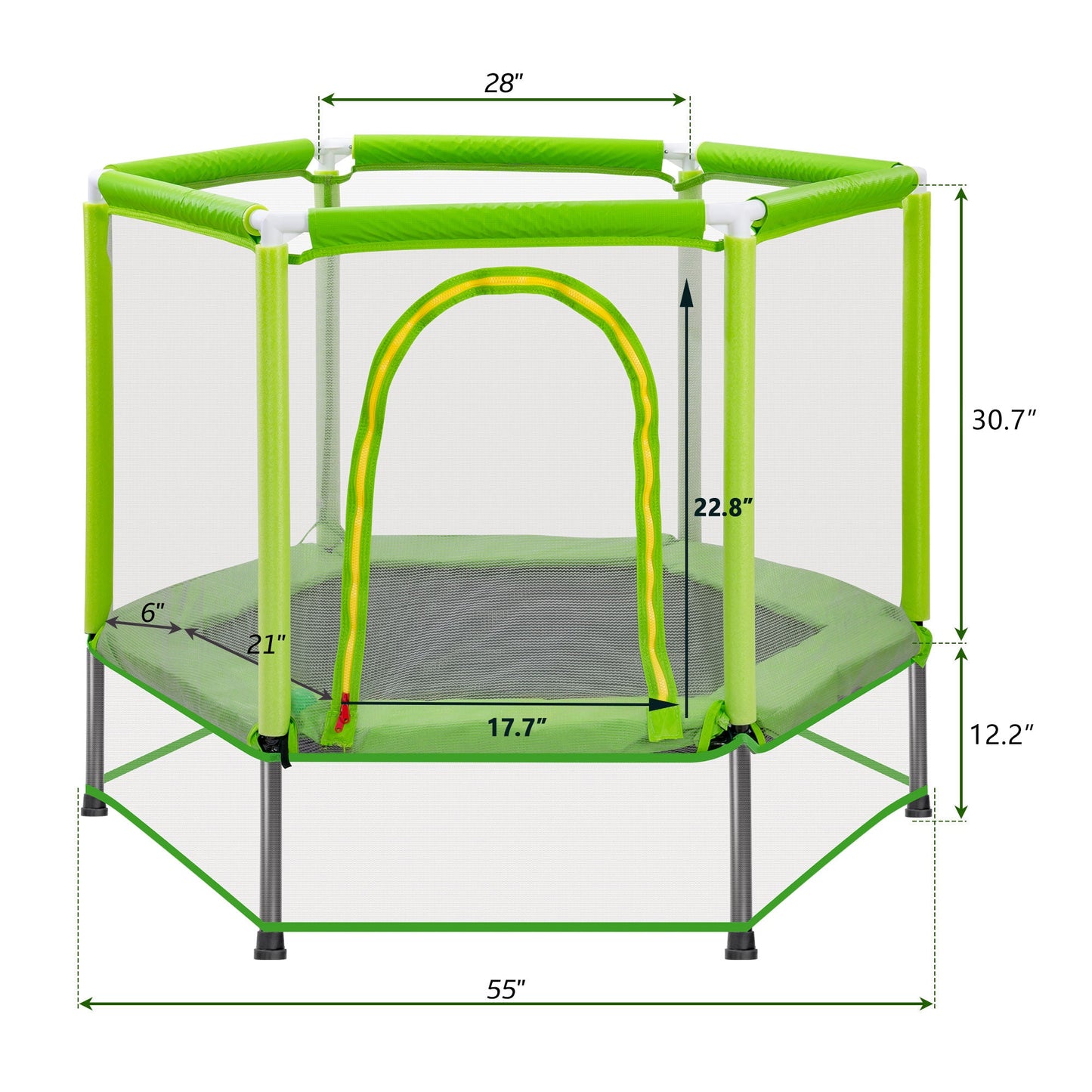 Trampolín para Niños de 55'' con Red de Seguridad - Diversión Interior/Exterior