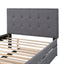 Linen Upholstered Platform Bed with Headboard and Trundle - Full
