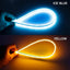 60cm New Slim Amber Sequential Flexible LED DRL For Headlight Strip Daytime Running Light With Yellow Turn Signal Lamp 12V - Korvel