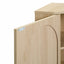 Elegant Freestanding Corner Cabinet with Rattan Doors