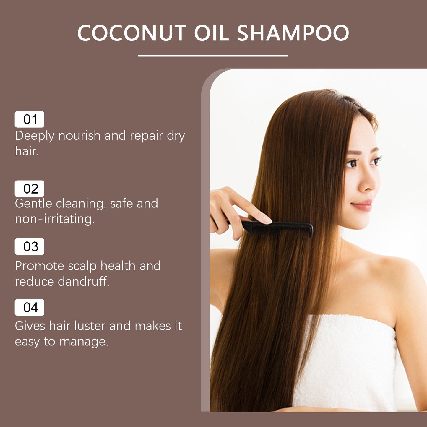 Champú de Aceite de Coco para Cabello Nourished y Brillante