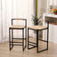 Set of 2 Bar Stools with Back Paper Rope Woven Counter Height Dining Chairs for Kitchen Home (Paper Rope with Back) - Korvel
