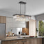 Chandeliers,Rectangular Crystal Chandelier Adjustable,E12 Modern Industrial Crystal Lights (Bulb Not Included) - Korvel