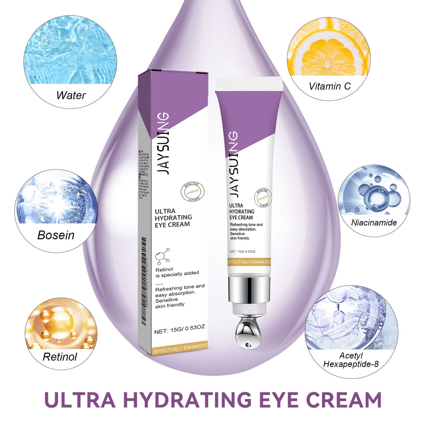 Moisturizing Eye Cream, Firming And Lifting Eye Creme For Fine Lines Crow's Feet Dark Circles - Korvel