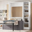 Twin Size Murphy Bed Wall Bed with Sofa and Shelves - White