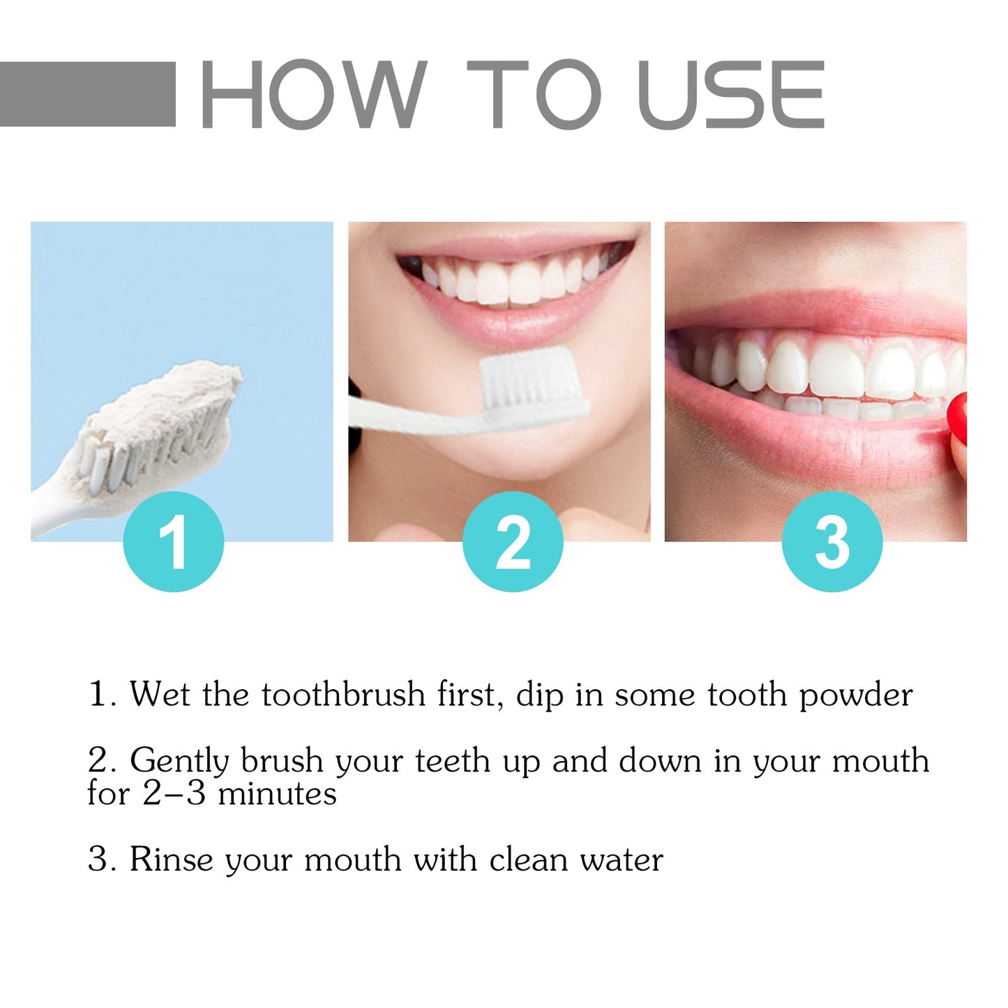 White Tooth Powder, Teeth Cleaning Brightening White Fresh Mouth Beauty Powder - Korvel