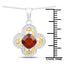 Pendentif en Hessonite et Diamant de 1,63 Carat en Or 18K et Argent Sterling