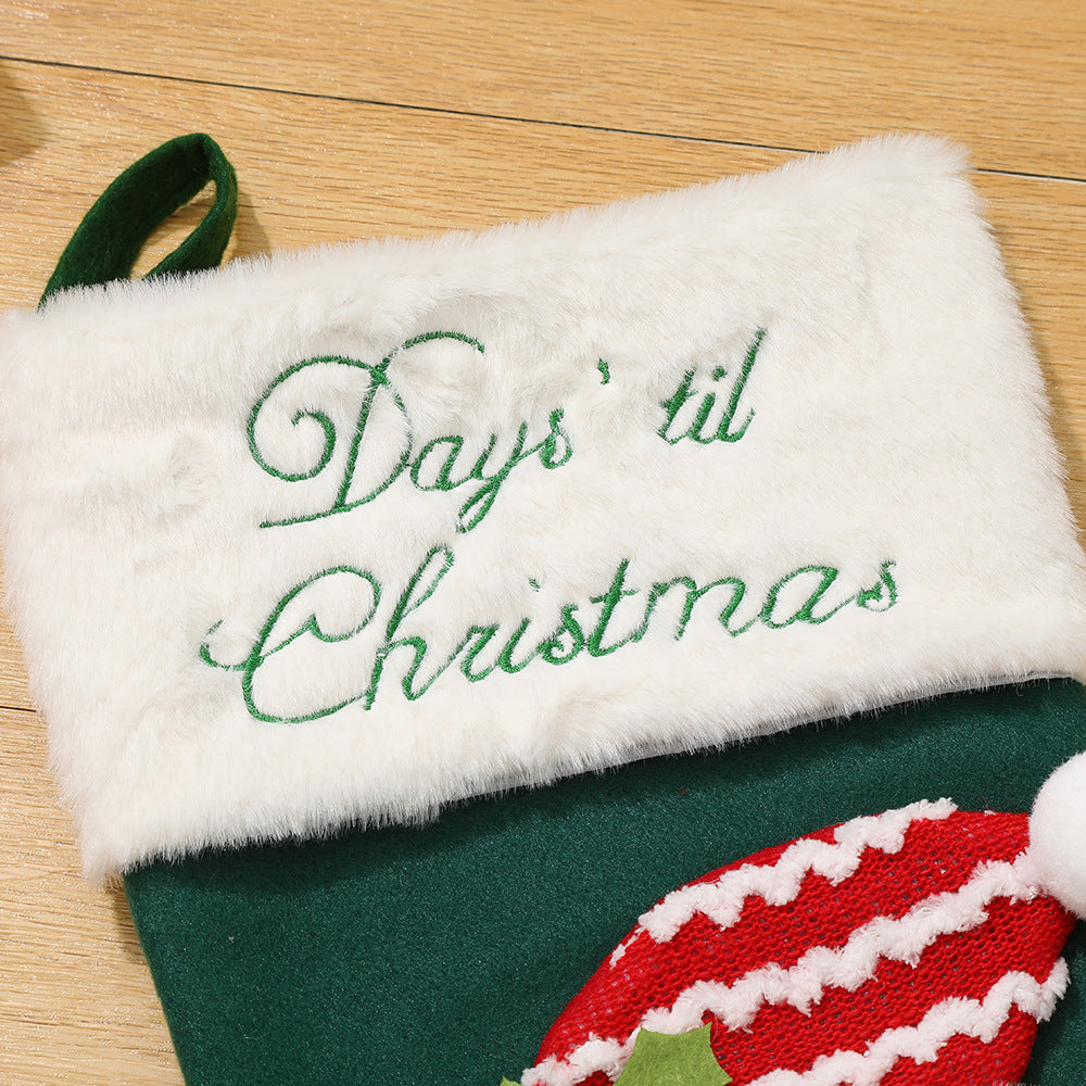 Festive Knitted Christmas Stocking Gift Bag