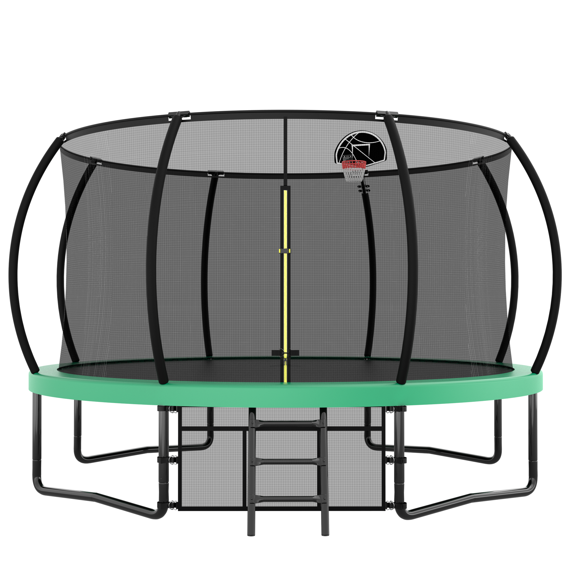 12FT Recreational Kids Trampoline with Safety Enclosure Net & Ladder, Outdoor Recreational Trampolines - Korvel