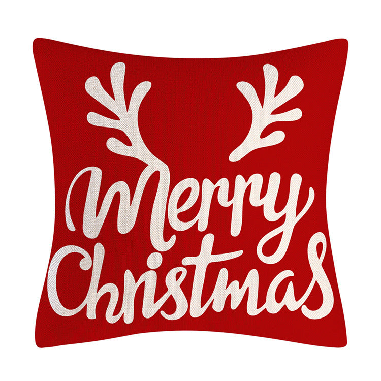 Red Snowflake Deer Pillow Cover Christmas Tree Cushion Cover Home Decoration Pillow Cover Combination - Korvel