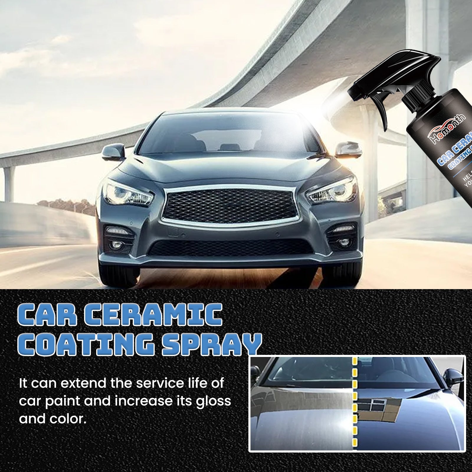 Automotive Ceramic Coating Spray, Car Refurbishment Car Paint Brightening Decontamination Polishing Refurbished Ceramic Spray - Korvel