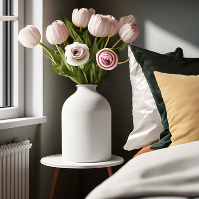 Elegant Matte Black Metal Vase for Home Decor