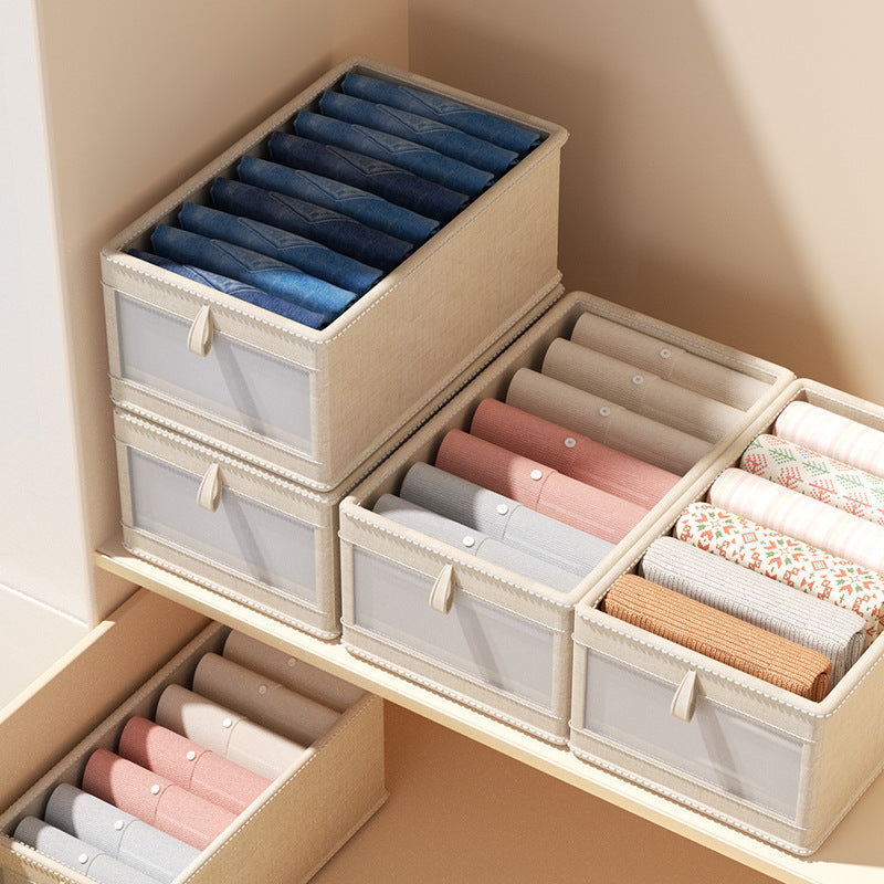 Visible foldable clothes storage box home wardrobe clothing storage box - Korvel