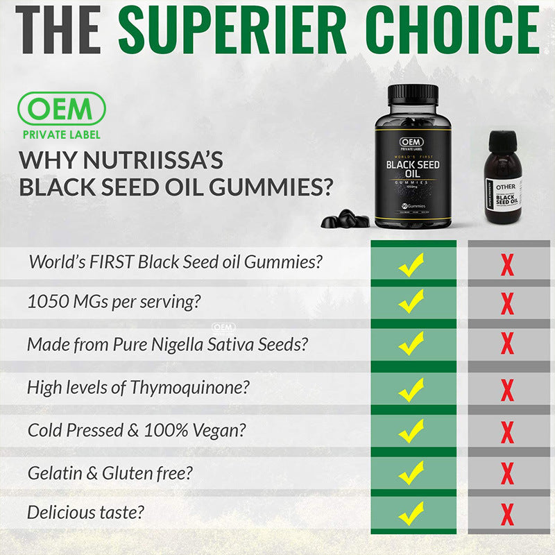 Black seed oil gummies hair gummies - Korvel