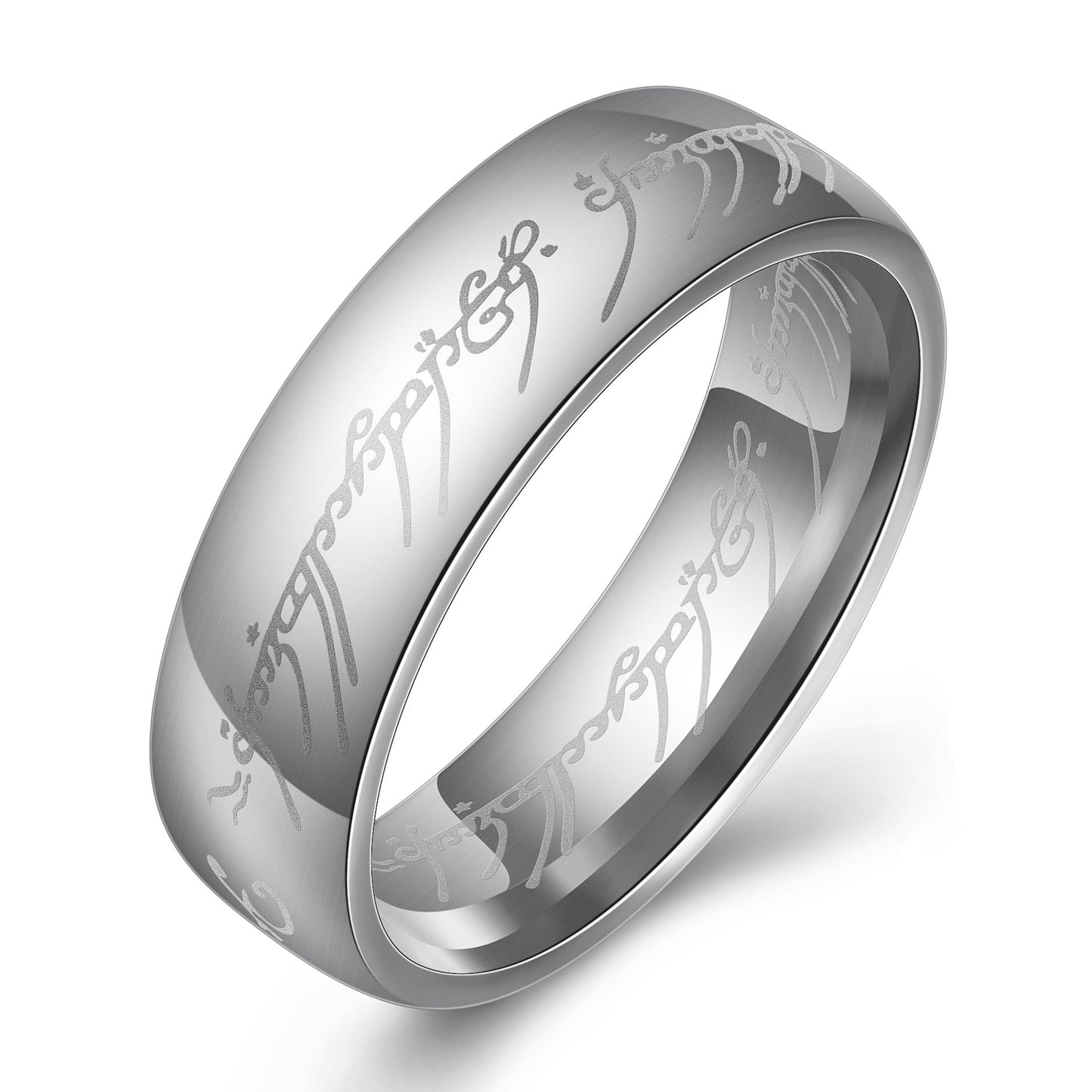 Bague en acier inoxydable avec police arabe personnalisée