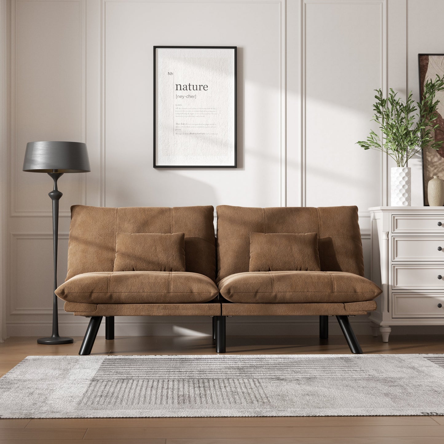 Sofá Cama Moderno Plegable Convertible Marrón