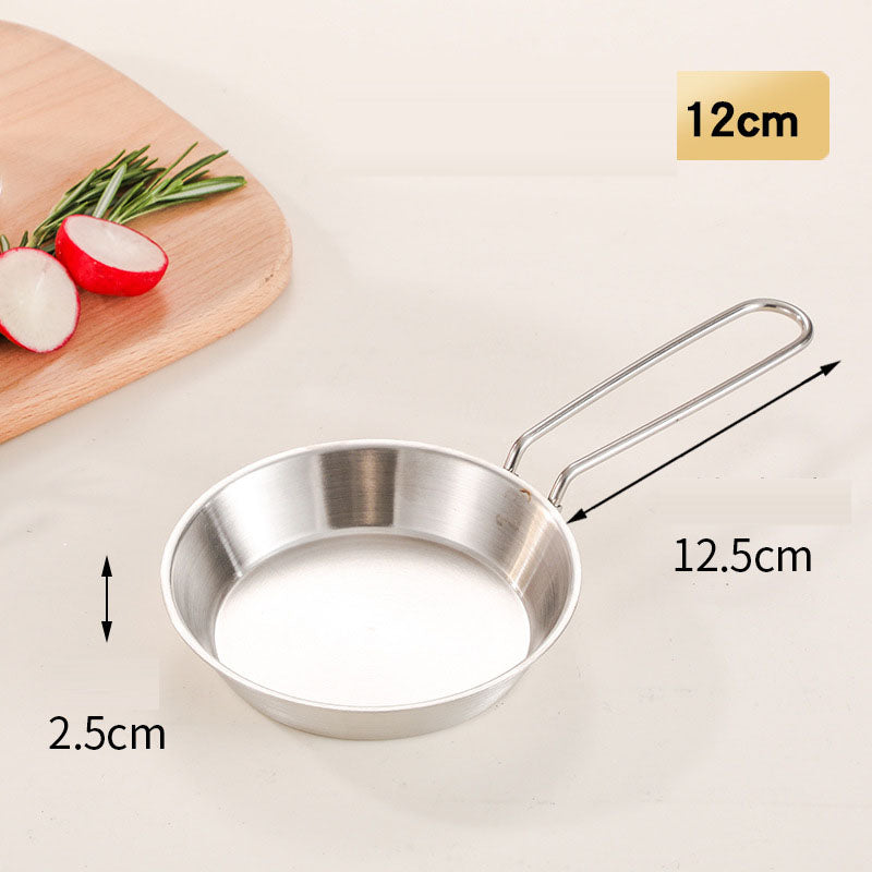 stainless steel folding handle frying pan outdoor flat bottomed frying pan mini frying pan portable frying pan camping equipment - Korvel
