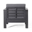 Outdoor Acacia Wood Club Chairs with Cushions, Dark Gray, 27.75"D x 32"W x 27.75"H - Korvel