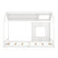 Twin Size House Bed with Roof and Window - White - Korvel
