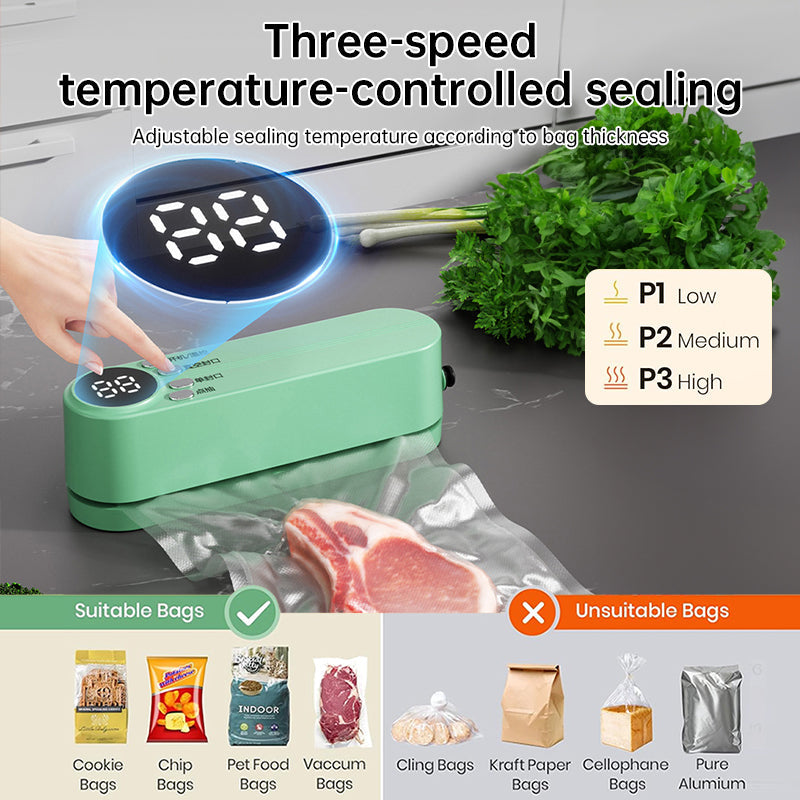 Beige Cordless 3-in-1 Food Sealer for Versatile Use