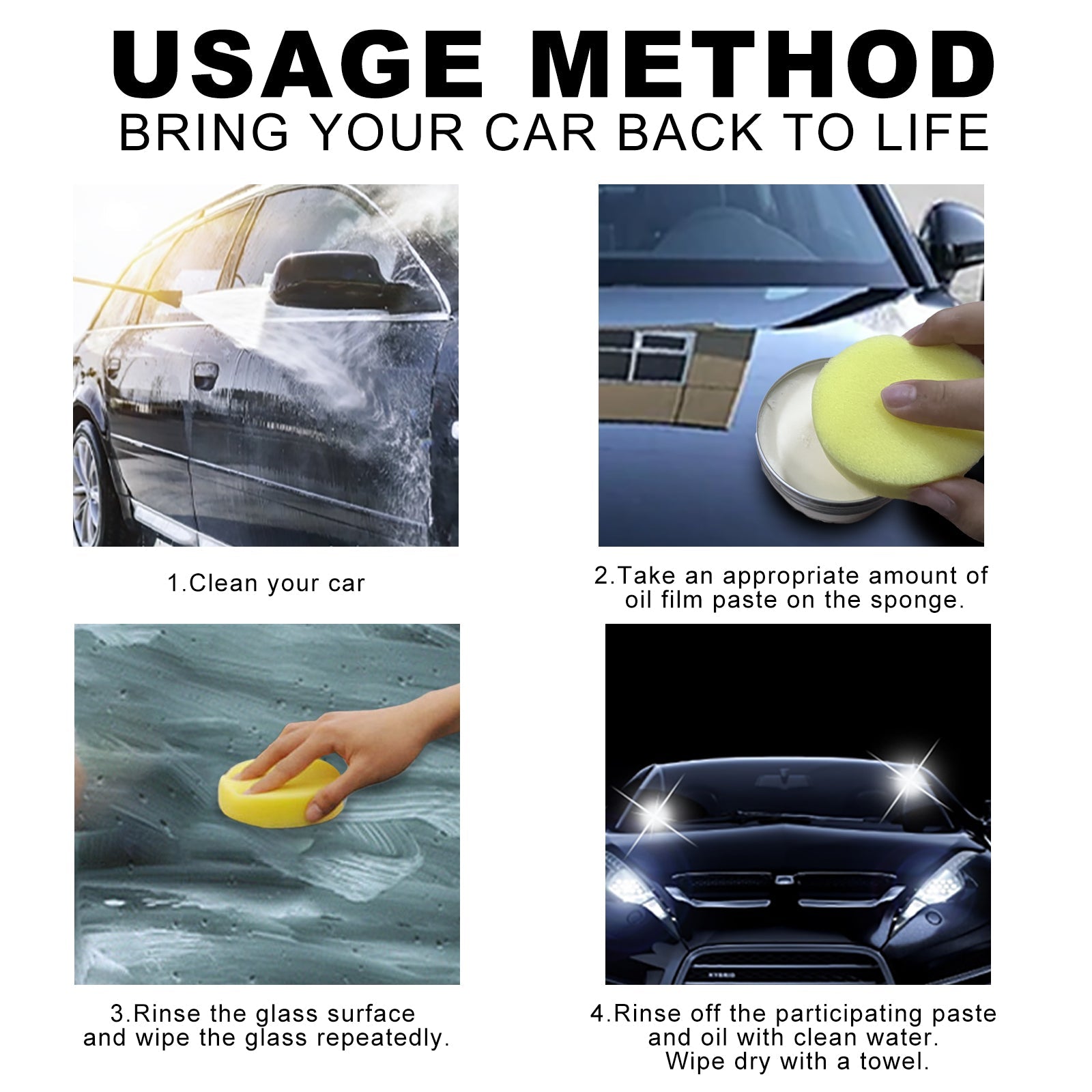 Car Glass Oil Film Remover, Rain Mist Smeary Clean Car Windscreen Cleaner - Korvel