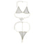 Women's sexy and simple imitation pearl woven chest chain set, new creative fishing net waist chain - Korvel