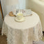 Mantel de mesa de algodón y lino vintage con flecos