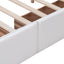 Upholstered Platform Bed with Classic Headboard and 4 Drawers No Box Spring Needed Linen Fabric Queen Size White - Korvel